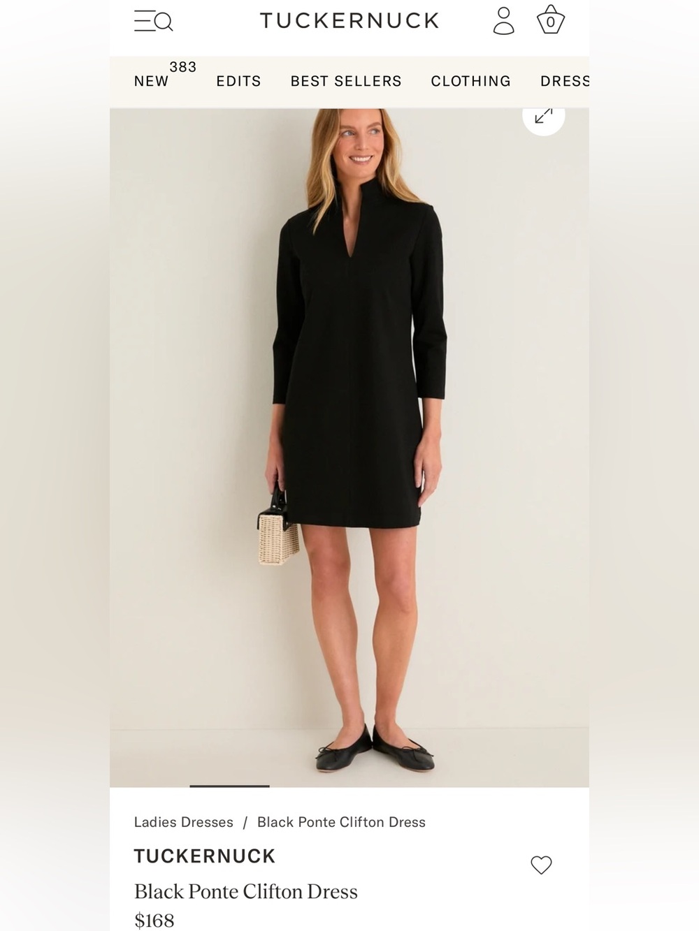 NWT TUCKERNUCK Black Ponte Clifton Dress